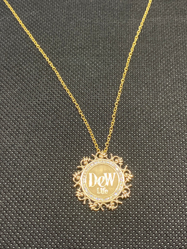 DeW custom necklace in 14 KT yellow gold
