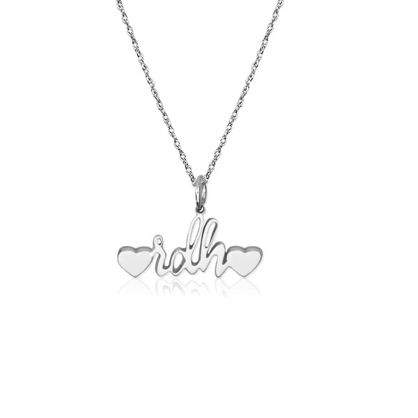 “rdh”inspired Double Heart Necklace in Sterling Silver.925