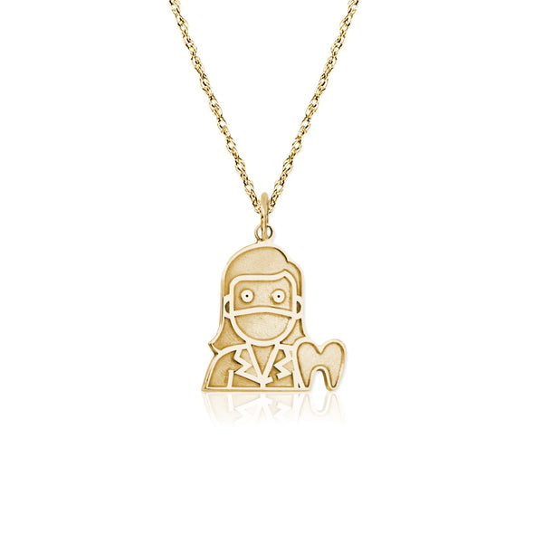 Woman in Dentistry in 14 KT Solid Gold with Gold chain Necklace