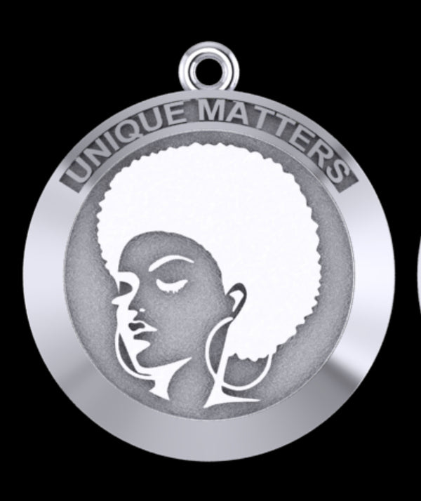 “Unique Matters” Custom Pendant Necklace-Symbol of a Strong and Beautiful Black Woman