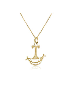 14 KT Yellow Gold "Smiles at Sea" with chain necklace