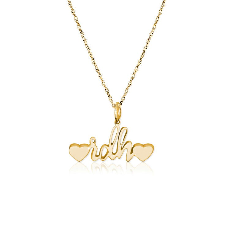 14 KT Gold "RDH" necklace with Gold Chain