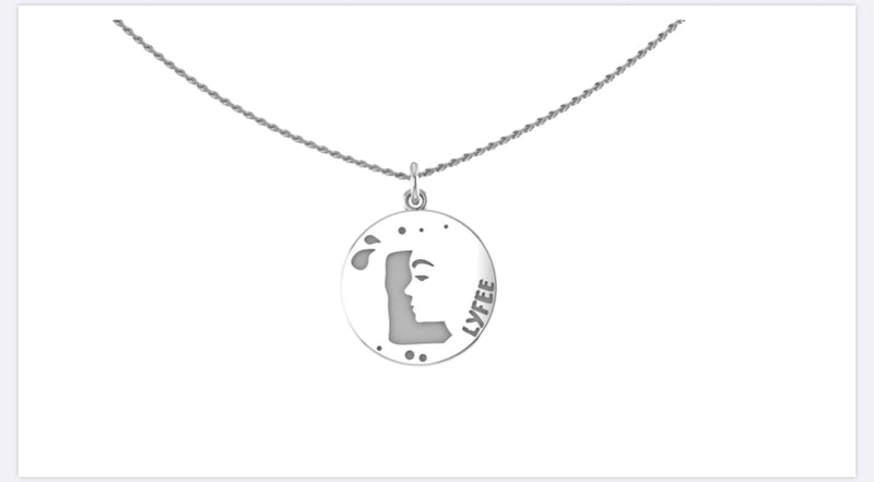 Custom "LYFEE" Sterling Silver .925 Medallion Necklace